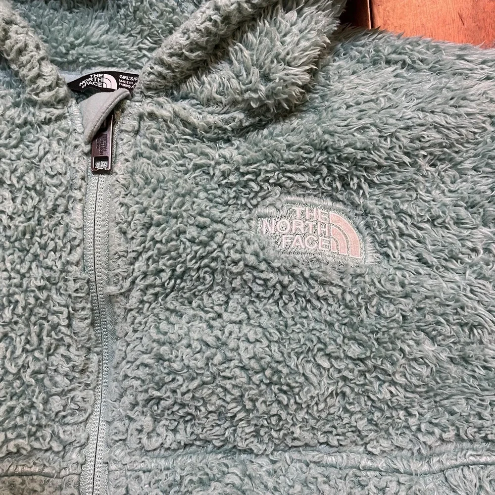 The North Face Jacket Toddler Kids M 10 Green Suave Oso Full-Zip Hoodie Fleece